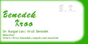 benedek kroo business card