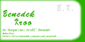 benedek kroo business card